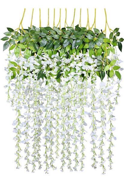 1 Paquete Con 12 Unidades Flores Artificiales - Blancas 0