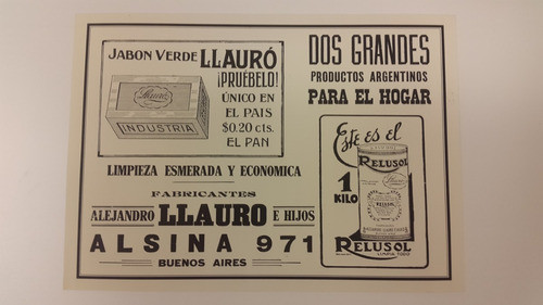 Poster Publicidad Jabon Verde Llauro 0
