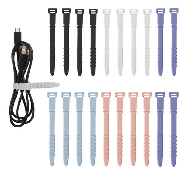 Savita 20 Bridas De Alambre Reutilizables, Bridas De Silicon 0