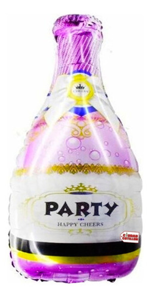Globo Metalizado 85cm Botella Party Fiesta Cumpleaños - Cc 0