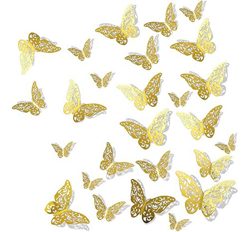 Pegatinas De Decoracion De Pared De Mariposa 3d 2 Estilos 0