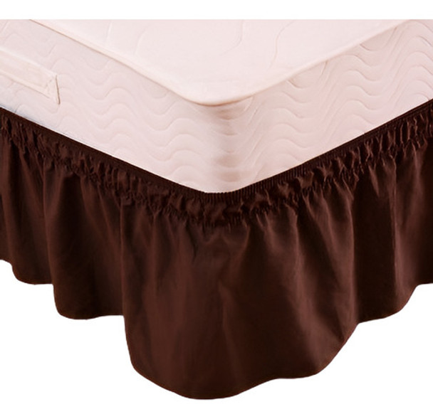 Twin\full Café Tamaño Cama Elástica Envoltura Volantes Falda 0 Twin\full Café Tamaño Cama Elástica Envoltura Volantes Falda 0