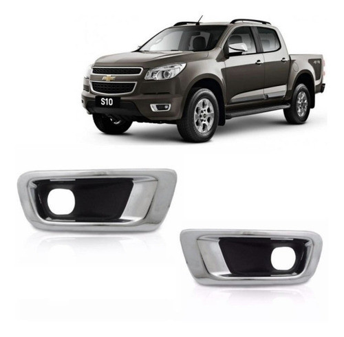 Par Moldura Cromada Farol De Milha Neblina S10 2012 13 14 15 0