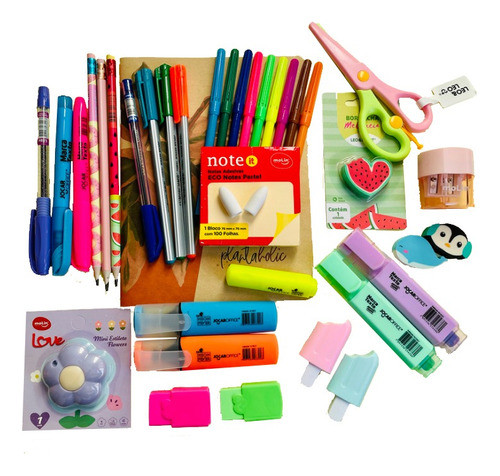 Kit Papelaria Fofa Tamanho P 25 Itens Diversos 0