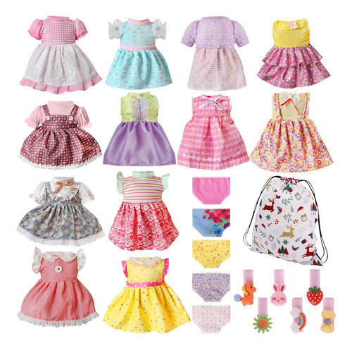 Vestidos Y Accesorios Para Muñeca De 12 A 40 Cm: 12 Conjunto 0
