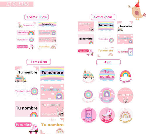 Etiquetas Personalizadas Para Útiles A Prueba De Agua 0