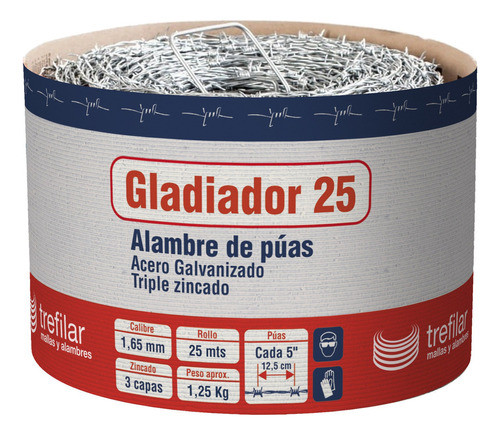 Alambre De Puas Rollo X 25 Mts Trefilar 0