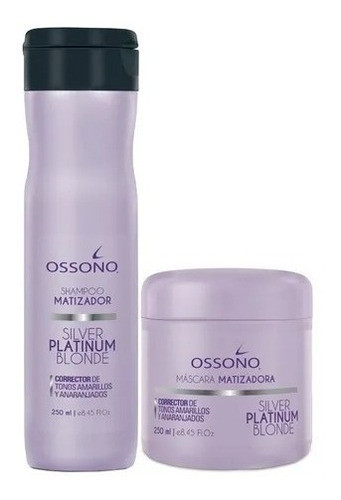 Kit Shampoo + Mascara Matizador Silver Platinum Ossono 0
