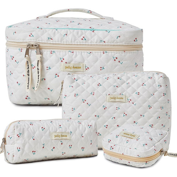 Hbselect 4pcs Bolsa De Maquillaje Acolchada De Algodón Bolsa 0