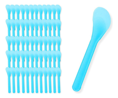 Qsqueen 100 Pcs De Espátula Cosmética De Color Azul Para Maq 0