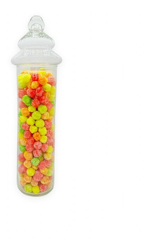 Caramelera Vidrio Cilindro Bombonera Candy Copon Con Tapa 0