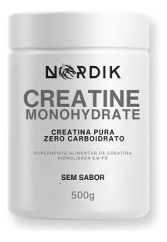 Creatina Monohidratada Pura 500 G - Nordik Sem Sabor 500 G 0