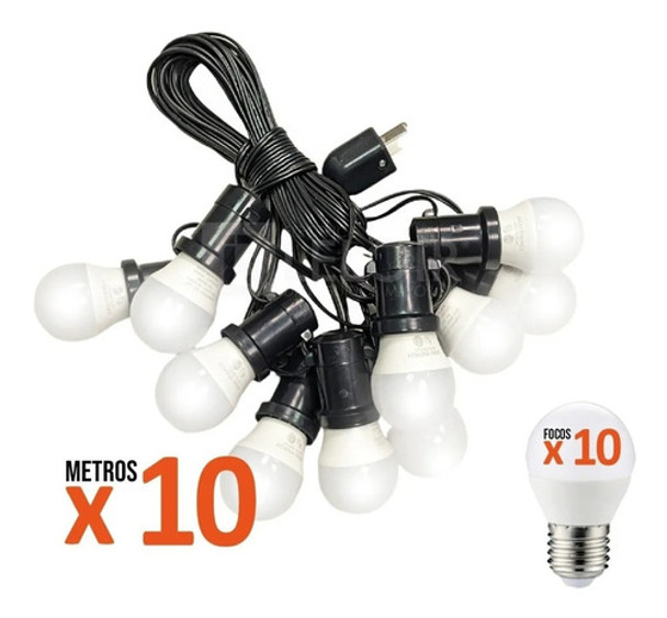 Guirnalda Luces Exterior X 10m | Lámpara Led Exc Iluminacion 0