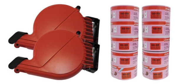 2 Expendedora De Números + 10 Rollos Num.x 1000 0