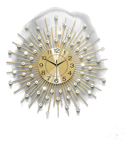 Reloj De Pared Grande Decoracion 60 Cm Dorado Elegante 0