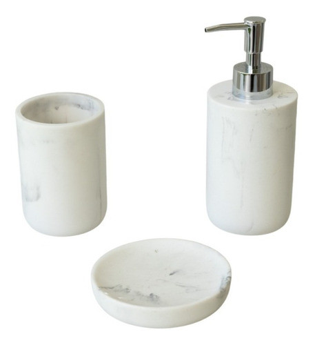 Set De Baño Símil Mármol 3 Piezas Moderno Mekk Home 0