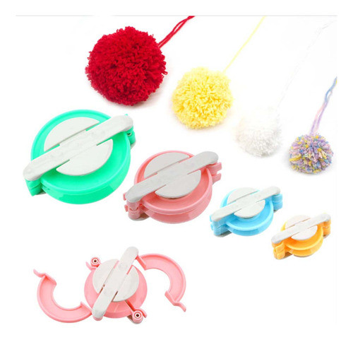 Tear Manual Criar Enrolar Fazer Pompom Lã 04 Medidas 08pçs 0