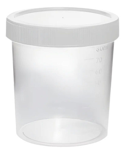 Kit 50 Frasco Coletor Universal Sem Pá 80ml Não Estéril 0