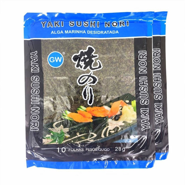 Alga Nori Para Sushi Temaki 10fls 28g Gw Blue ( Kit Com 2) 0