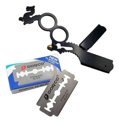 Navaja Corte Barbero Dedo Barber + Hojas De Afeitar Dorco 0