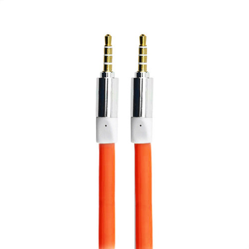 Cabo Auxiliar P2 X P2 Estéreo Flat Profissional 10m Laranja 0