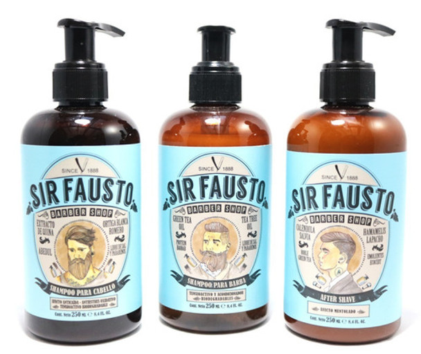 Shampoo Para El Pelo + Barba + After Shave Sir Fausto Barber 0