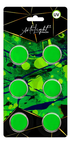 Maquillaje Artistico Verde Fluo X6u - Cotillón Waf 0