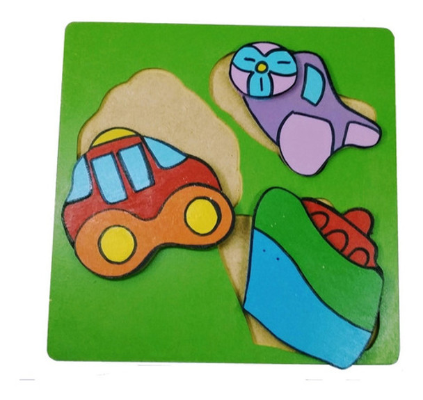 Encaje Relieve 22 X 22 Cm Madera  Material Didactico Piwrsa 0