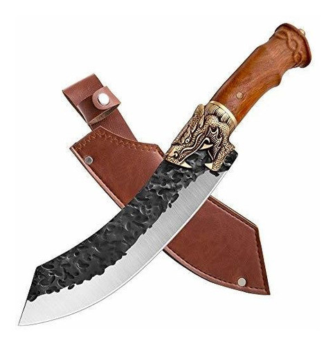 Cuchillo Carnicero Forjado Mano Cuchillo Cocinero Vaina Germ 0