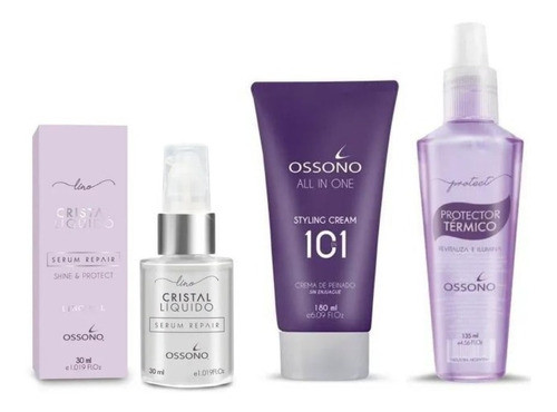 Crema De Peinar Ossono + Reparador De Puntas + Protector Ter 0