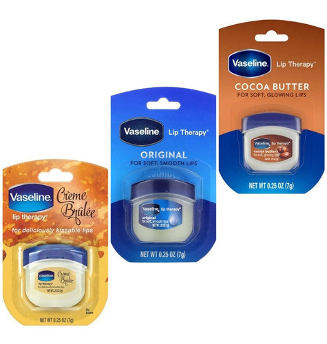 Kit C/ 3 Vaseline Lip Therapy Hidratante Labial Lip Balm !!! 0