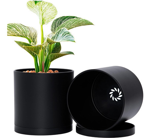 D'vine Dev 2 Pack 6 Pulgadas Macetas De Plástico Modernas, P 0