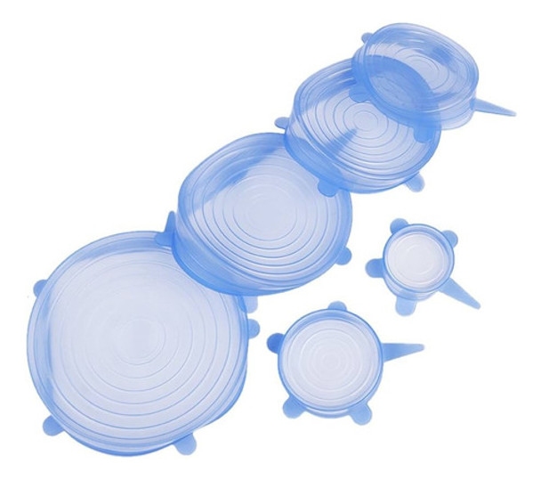 Tapas De Silicona Celestes Paquete 6 Medidas Distintas 0