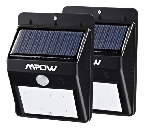 2pcs 8 Led Solar Power Motion Sensor De Pared Lámpara De Jar 0