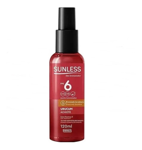 Bronzeador Óleo De Urucum Sunless Fps 6 Com Vitamina E 0