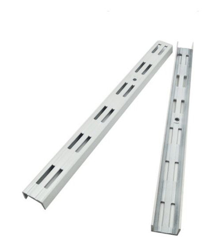 Kit 4 Trilhos Duplo 2m + 20 Suportes Duplos 37cm Branco 0