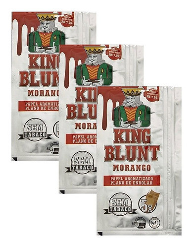 Kit Pack Seda King Blunt Morango Com 3 0