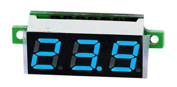 Mini Voltimetro Digital De Panel 0-100v Dc - Color Azul 0