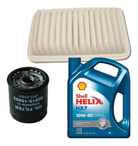 Kit Filtros Wega + 10w40 Shell Helix Hx7 Toyota Corolla 1.8 0