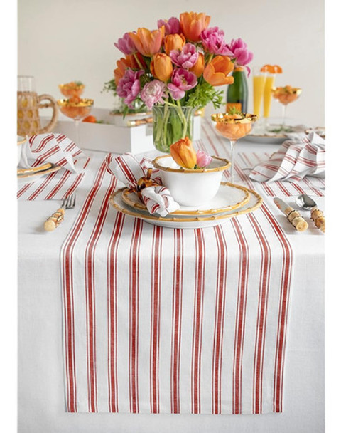 Solino Home Stripe Camino De Mesa De Lino 36 Pulgadas 100% L 0