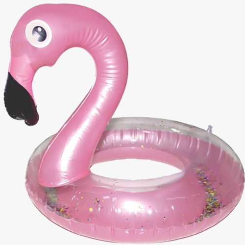 Boia Inflável Flamingo Cintura C/ Glitter 58cm Praia Piscina 0