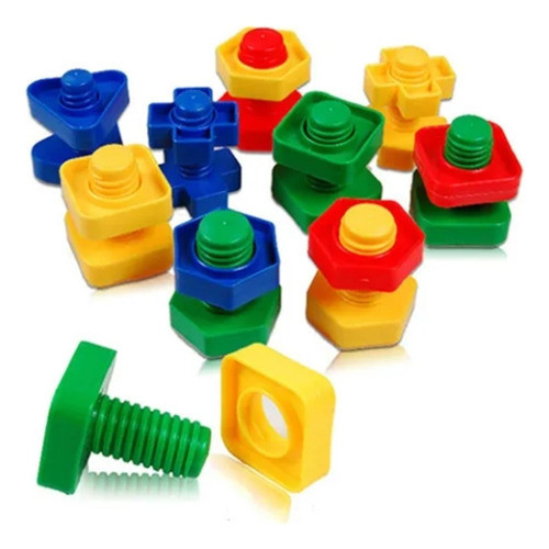 Brinquedo Educativo Encaixe Parafuso Rosca Infantil. 0