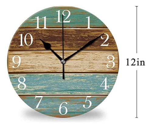 Reloj De Pared Silencioso Rústico Que No Hace Tictac, Diseño 0