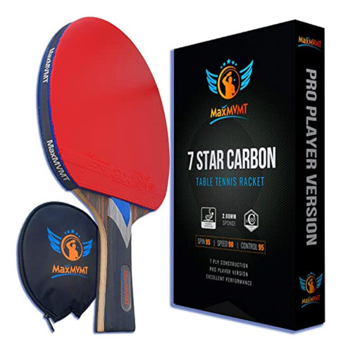 Maxmvmt Ping Pong Paddle - 1 Raqueta De Fibra De 0