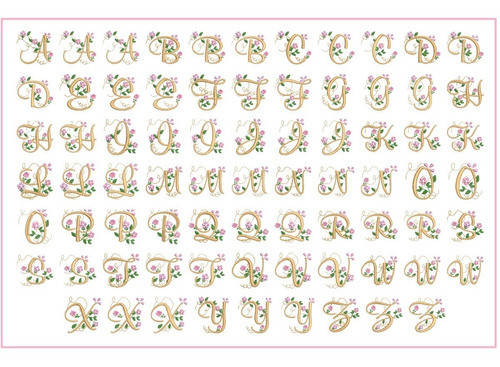 Matrices P/ Bordar Alfabeto/abc Con Florcitas En 3 Tamaños 0