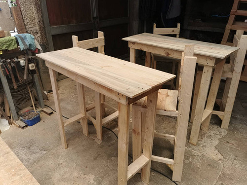 Mesa Barra Desayunador Con 2 Banquetas 0