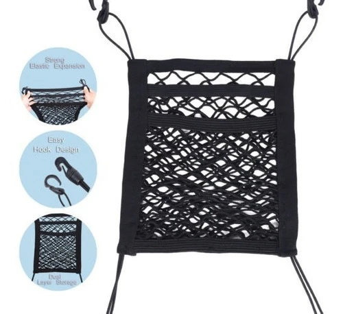 Asiento Doble Capas De Almacenamiento Malla Tablet Monedero 0