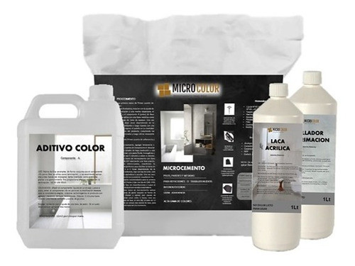 Kit De Microcemento 10m2 Microcolor Color Gris Perla 0
