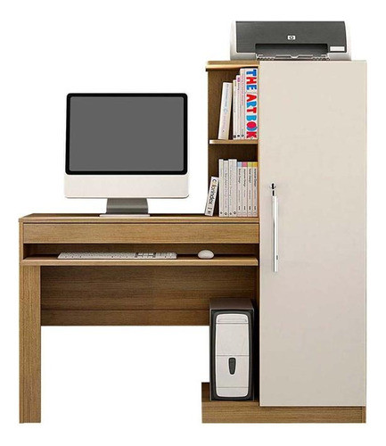 Mesa Computador Office C/ 1 Porta Branco - Valdemóveis 0