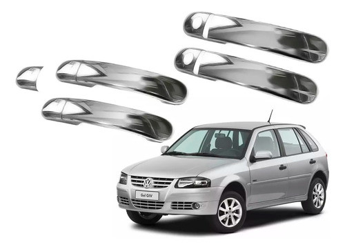 Kit 4 Cubre Manijas Cromados Vw Gol G3 Y G4 Power 0